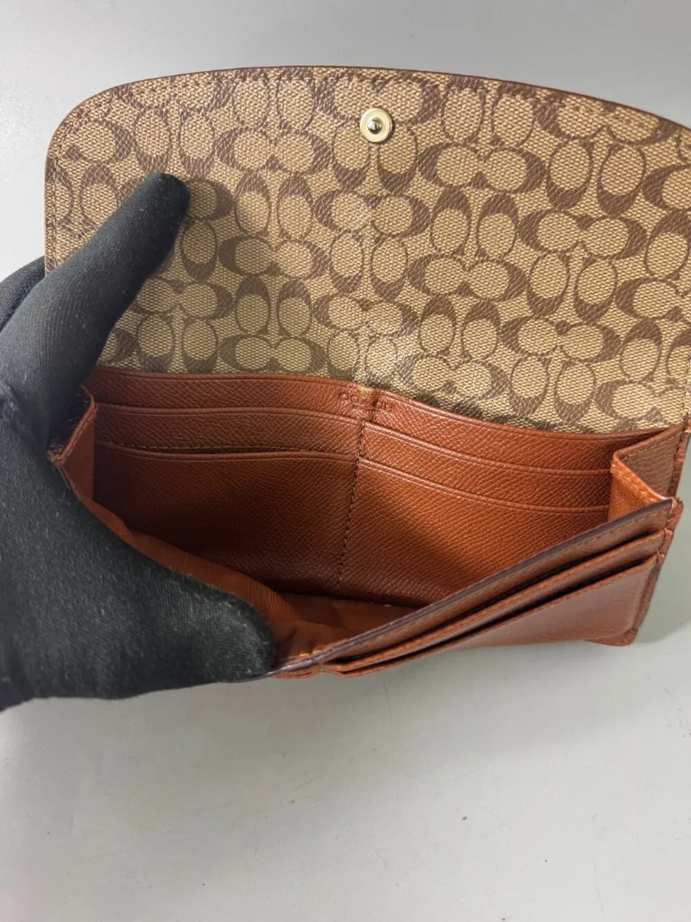 Coach Brown Leather Flap Continental Wallet